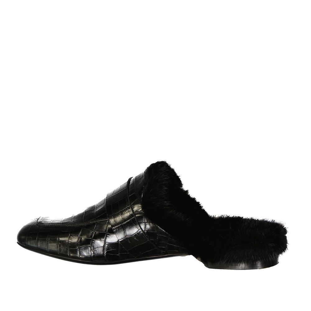 Leather Fur Mules-Eleventy-LabelTerrace.com