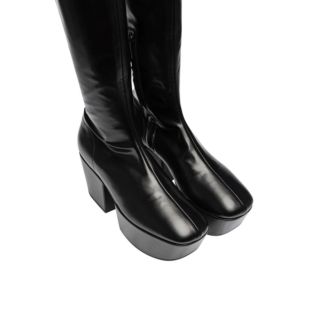 Leather Platform Boots-Prada-LabelTerrace.com