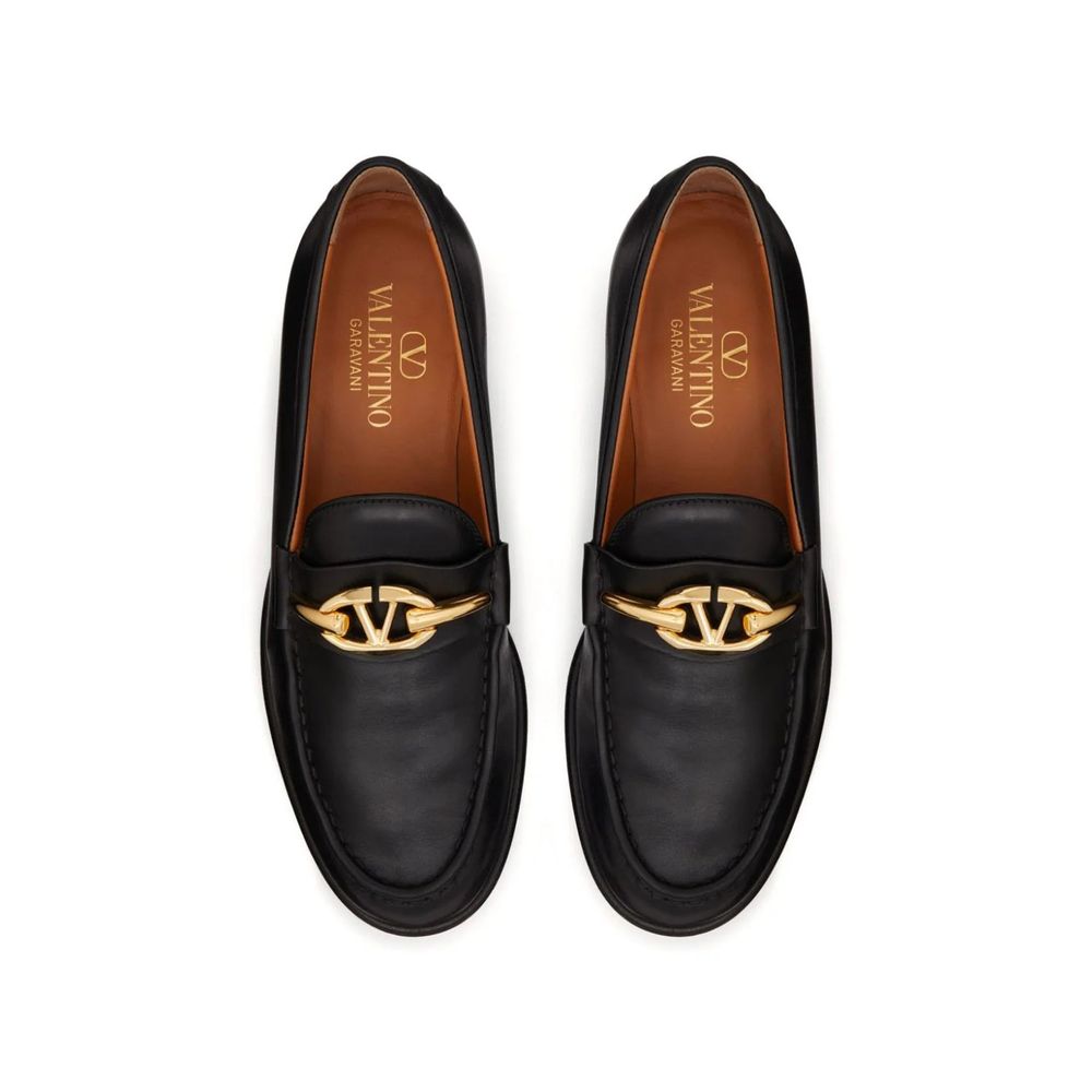 V-Logo Moon Leather Loafers-Valentino Garavani-LabelTerrace.com