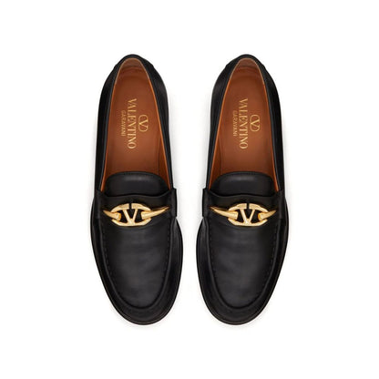 V-Logo Moon Leather Loafers-Valentino Garavani-LabelTerrace.com