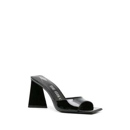 Black Calfskin Stiletto Heel Sandals