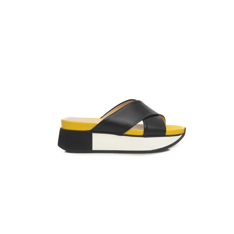 Black Calfskin Women Sandal-Cerruti 1881-LabelTerrace.com