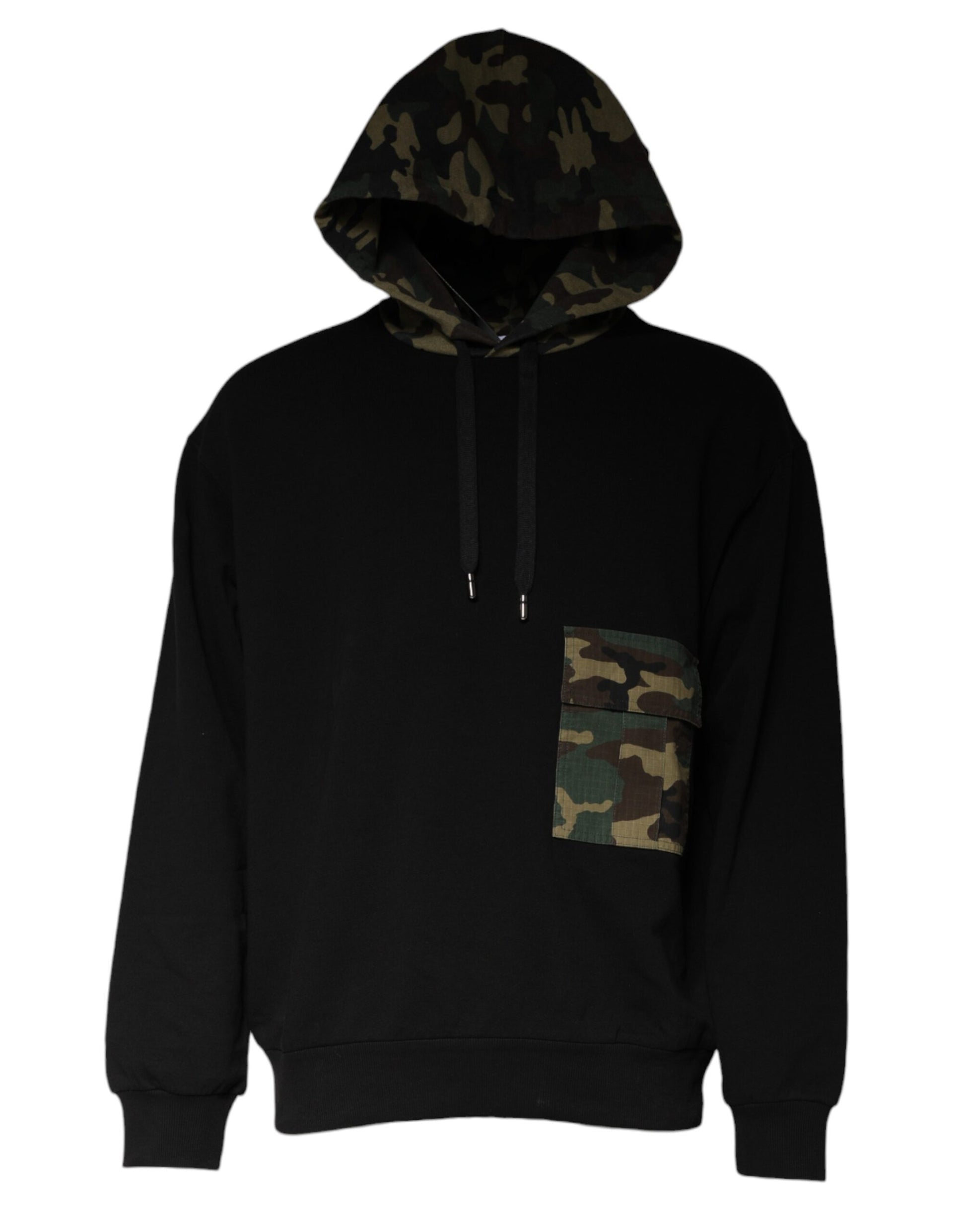 Black Camouflage Hooded Sweatshirt Sweater-Dolce & Gabbana-LabelTerrace.com