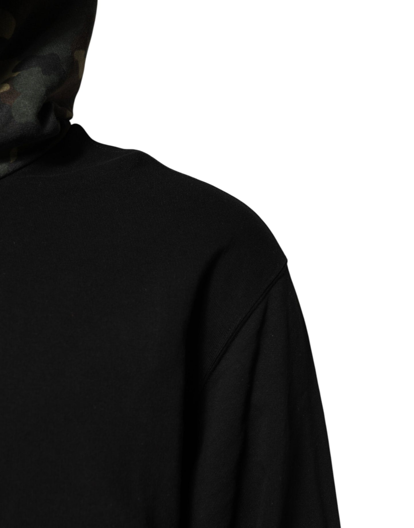 Black Camouflage Hooded Sweatshirt Sweater-Dolce & Gabbana-LabelTerrace.com