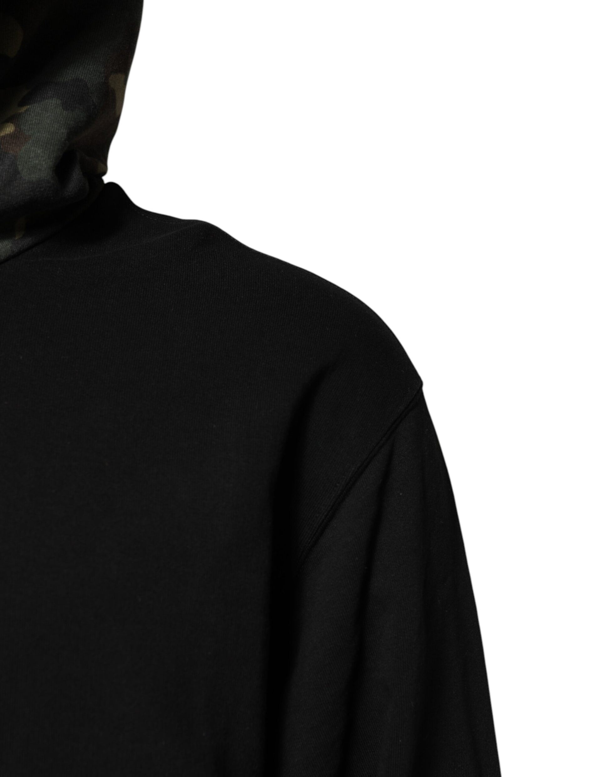 Black Camouflage Hooded Sweatshirt Sweater-Dolce & Gabbana-LabelTerrace.com