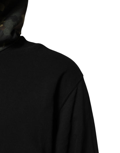 Black Camouflage Hooded Sweatshirt Sweater-Dolce & Gabbana-LabelTerrace.com