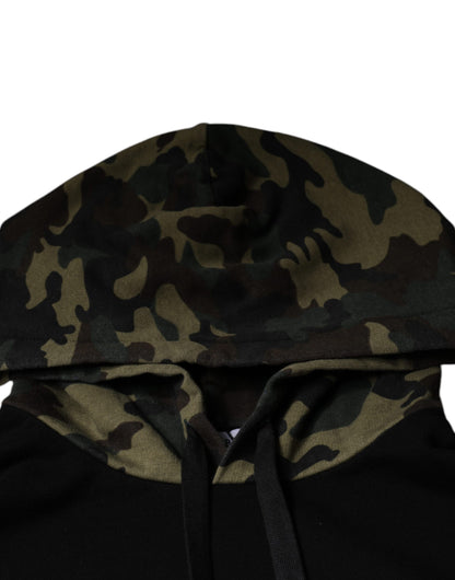 Black Camouflage Hooded Sweatshirt Sweater-Dolce & Gabbana-LabelTerrace.com