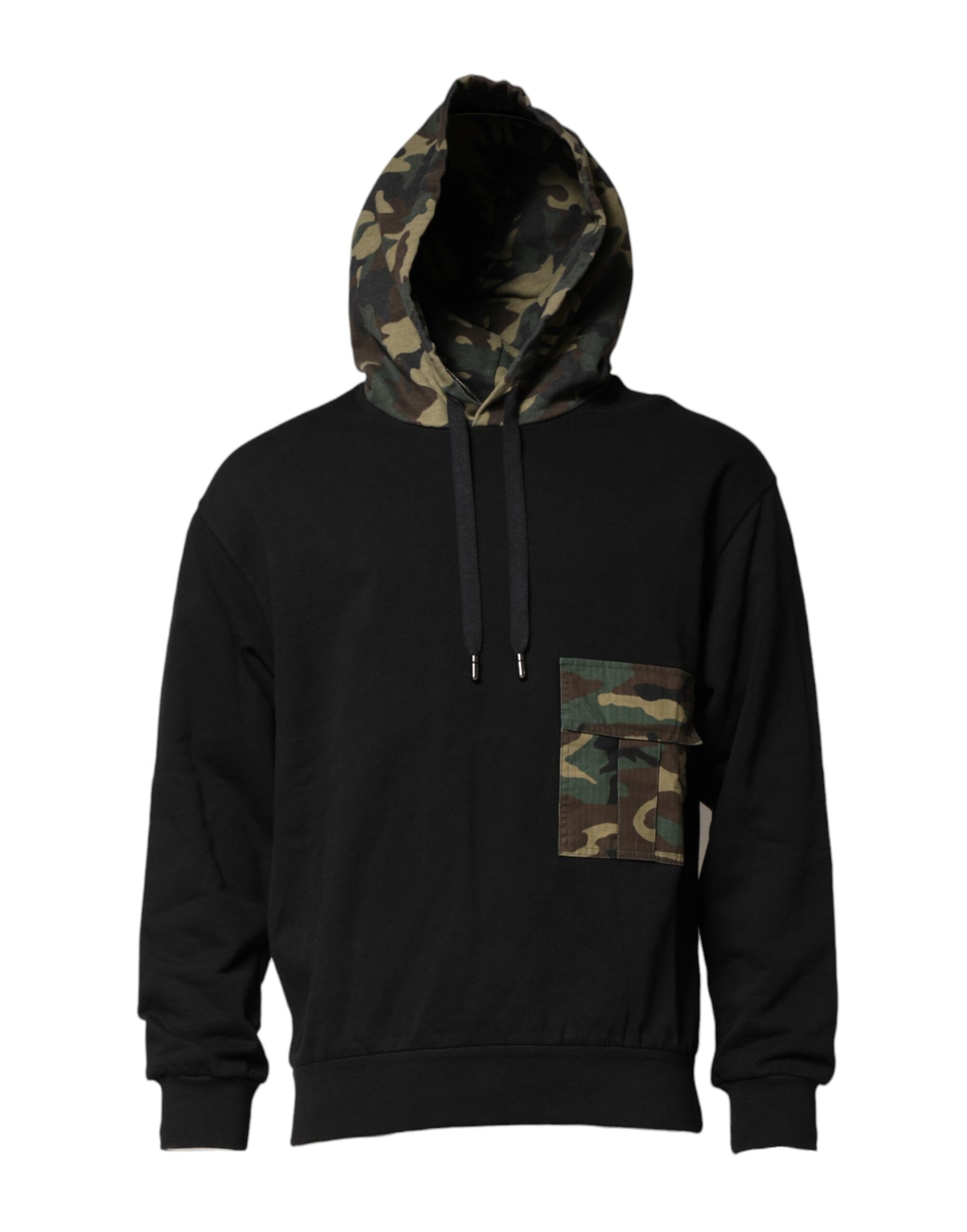 Black Camouflage Hooded Sweatshirt Sweater-Dolce & Gabbana-LabelTerrace.com
