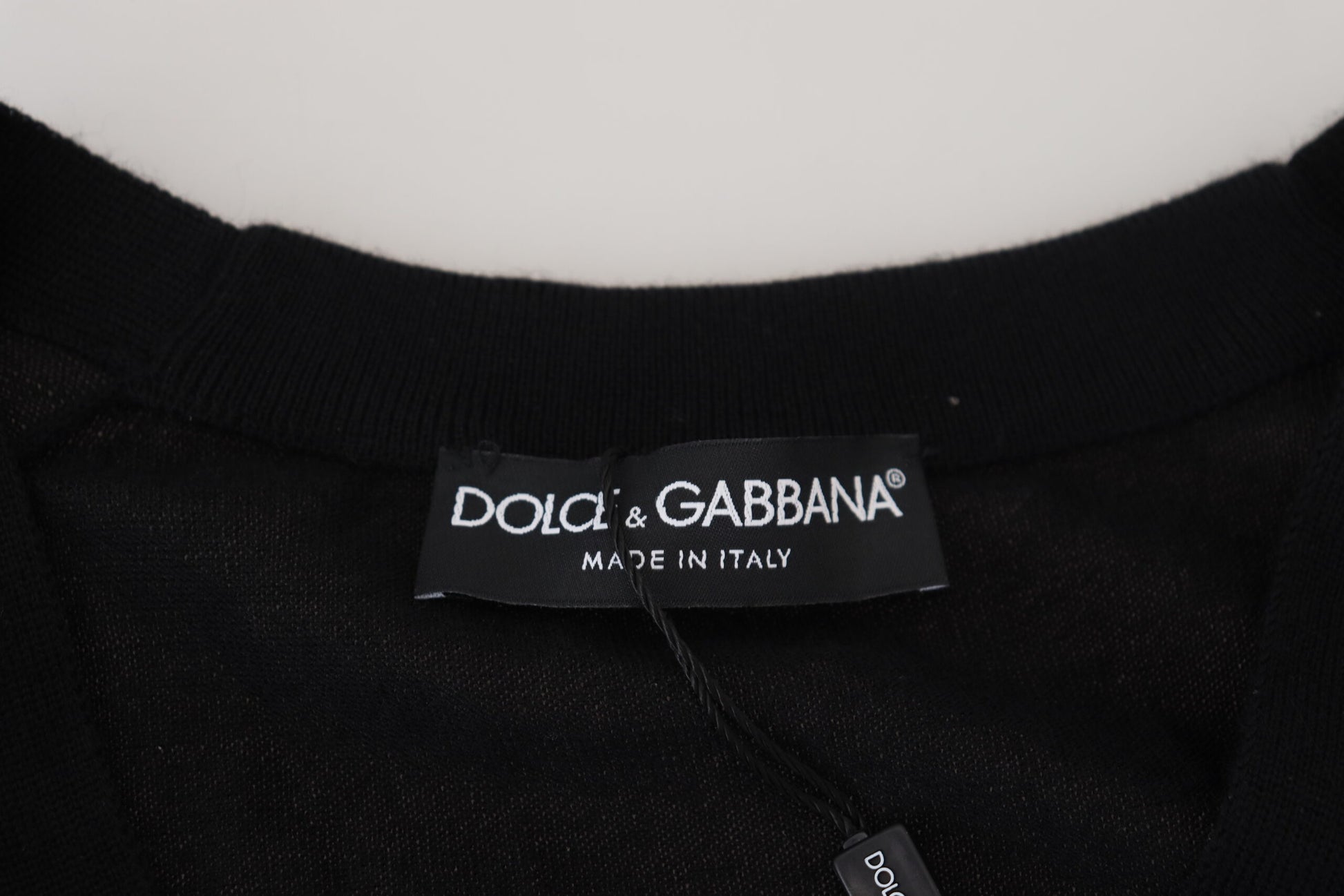Black Cashmere Button Down Cardigan Sweater-Dolce & Gabbana-LabelTerrace.com
