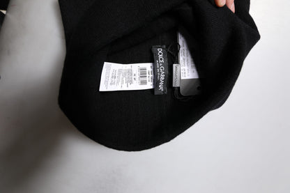 Black Cashmere DG Logo Square Handkerchief Scarf