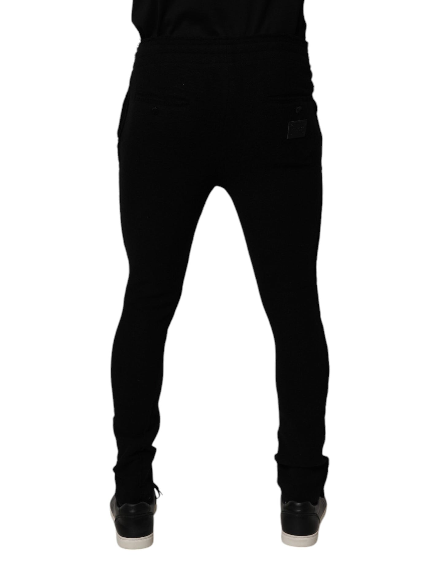 Black Cashmere Jogger Men Sweatpants Pants-Dolce & Gabbana-LabelTerrace.com