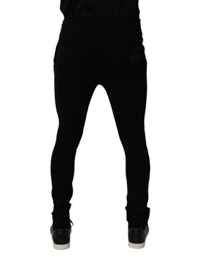 Black Cashmere Jogger Men Sweatpants Pants-Dolce & Gabbana-LabelTerrace.com