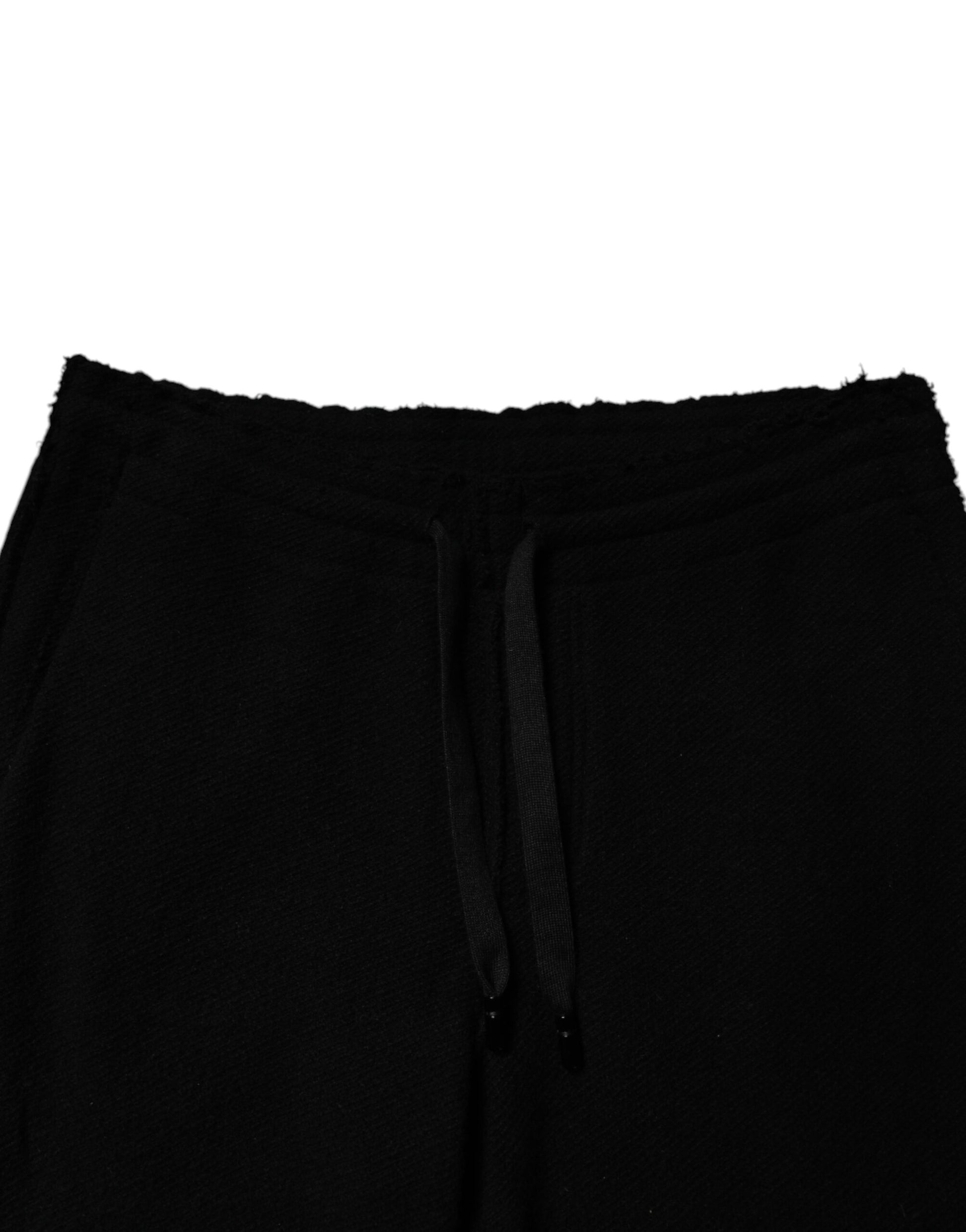 Black Cashmere Jogger Men Sweatpants Pants-Dolce & Gabbana-LabelTerrace.com