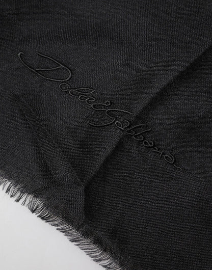Black Cashmere Knit Neck Wrap Shawl Scarf