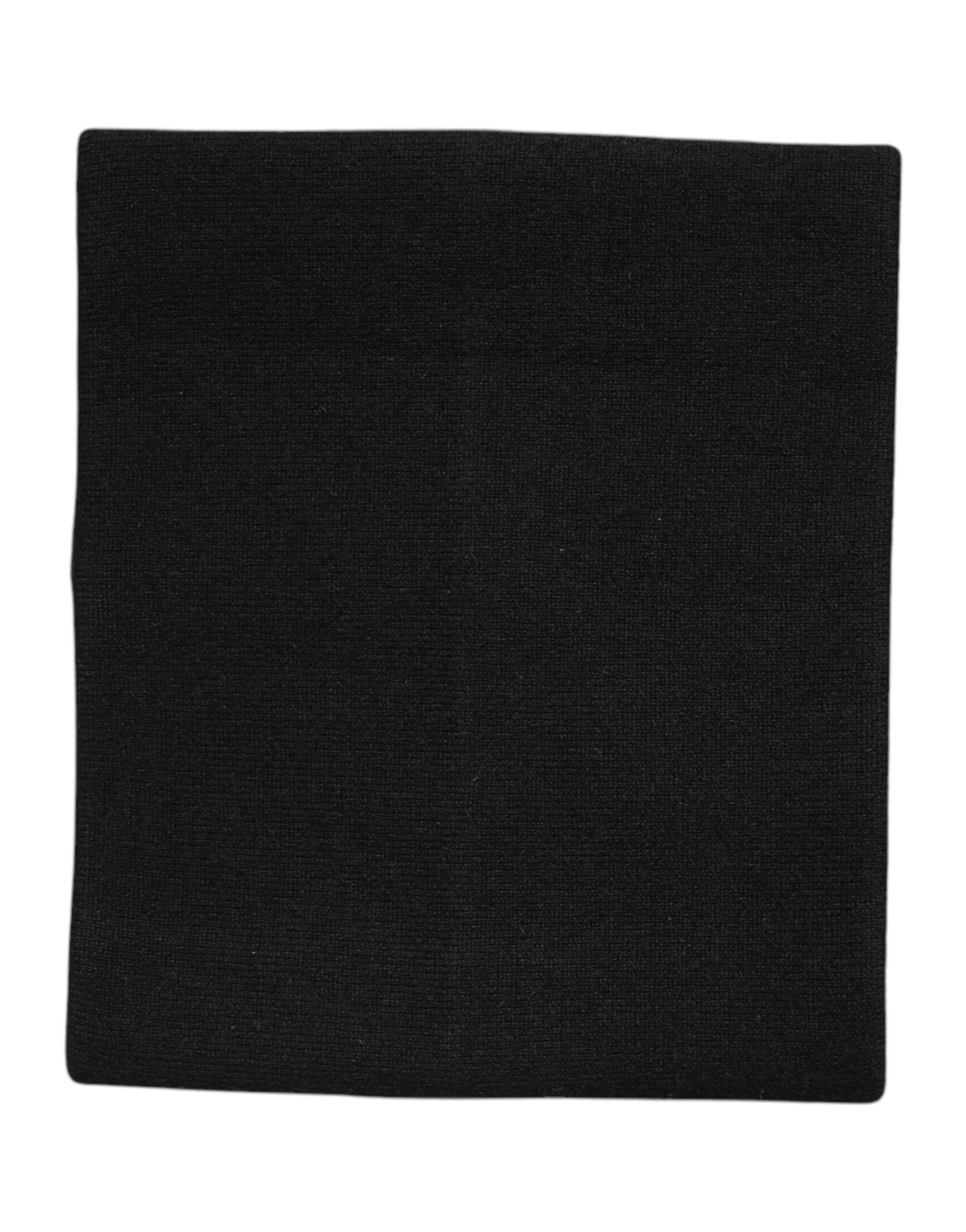 Black Cashmere Knitted Neck Warmer Foulard Scarf-Dolce & Gabbana-LabelTerrace.com