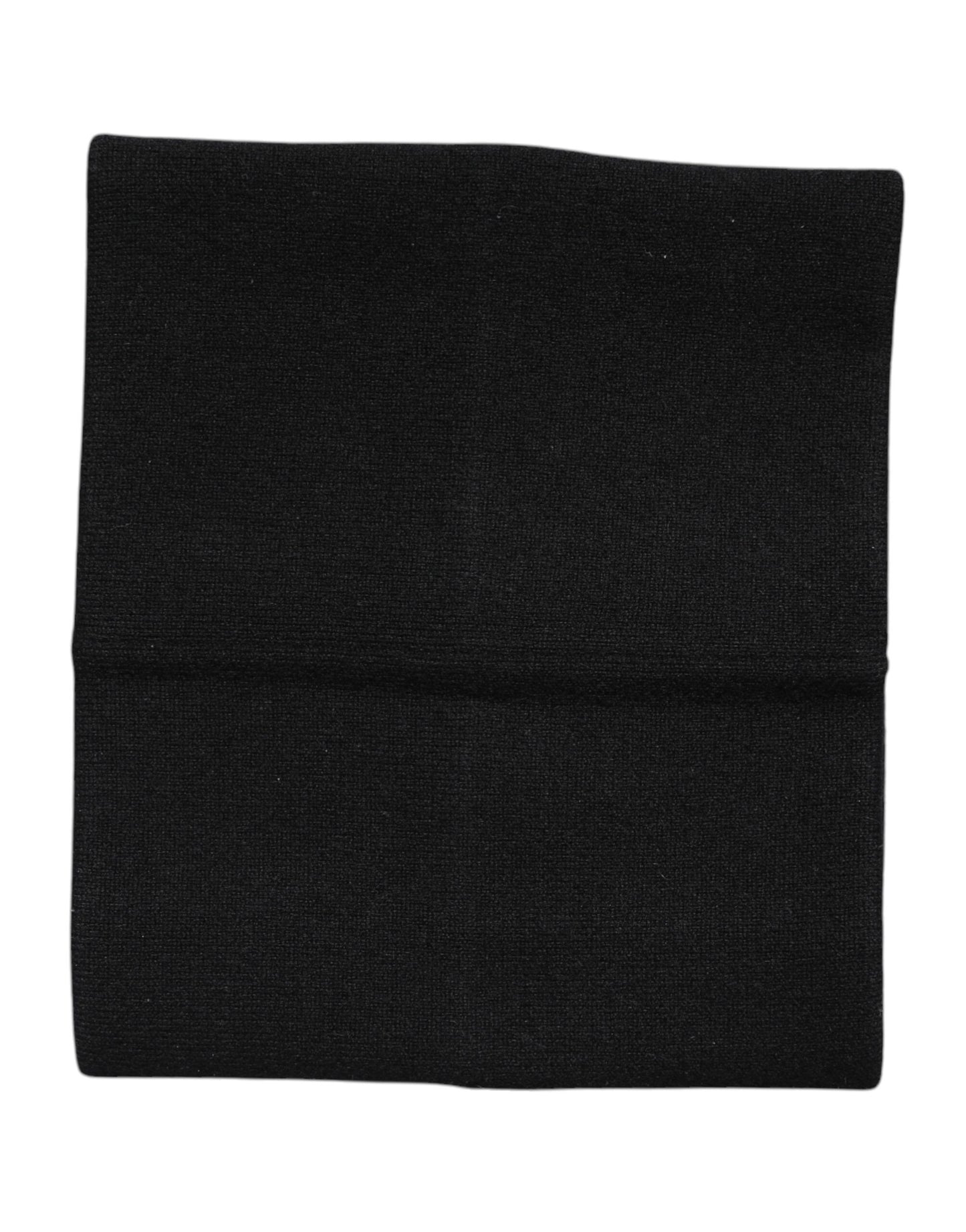 Black Cashmere Knitted Neck Warmer Foulard Scarf-Dolce & Gabbana-LabelTerrace.com