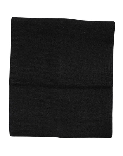 Black Cashmere Knitted Neck Warmer Foulard Scarf-Dolce & Gabbana-LabelTerrace.com
