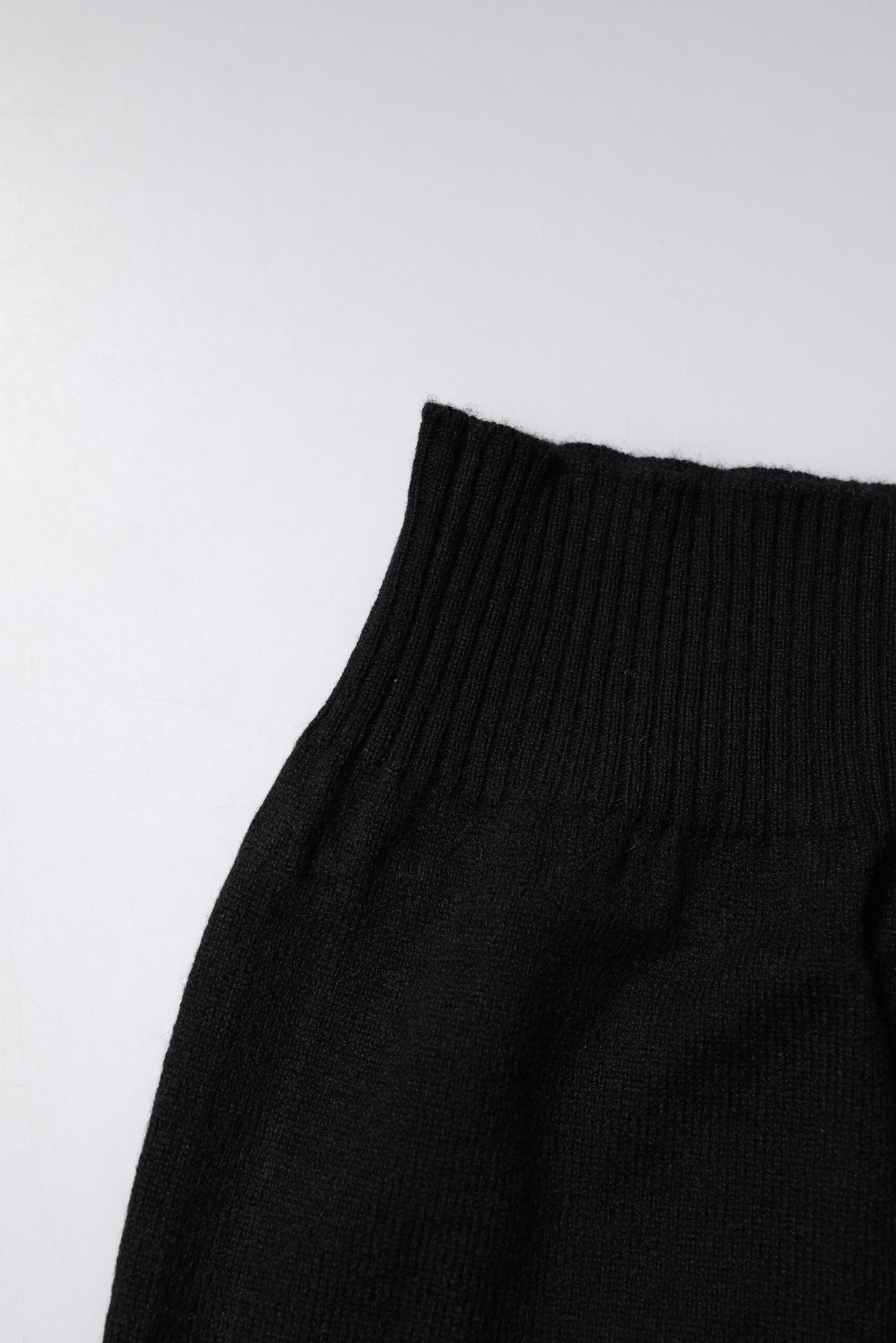 Black Cashmere Knitted Neck Warmer Foulard Scarf-Dolce & Gabbana-LabelTerrace.com