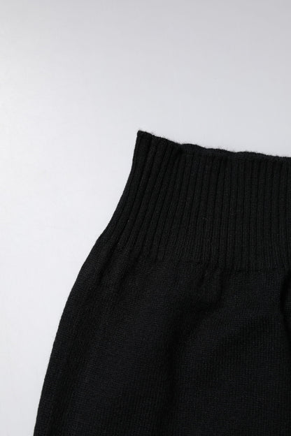 Black Cashmere Knitted Neck Warmer Foulard Scarf-Dolce & Gabbana-LabelTerrace.com