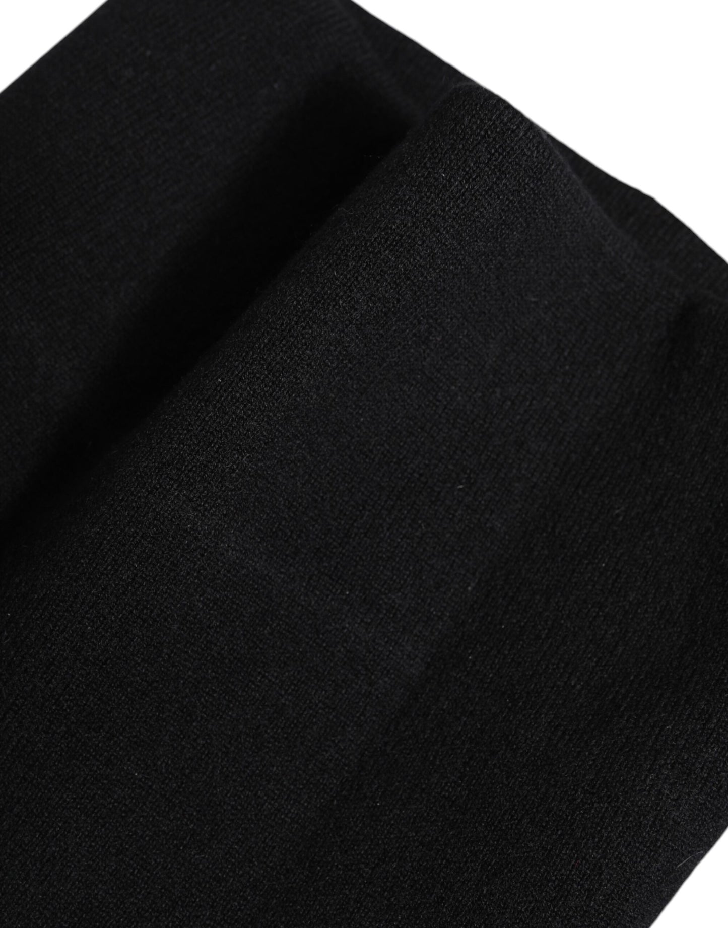 Black Cashmere Knitted Neck Warmer Foulard Scarf-Dolce & Gabbana-LabelTerrace.com