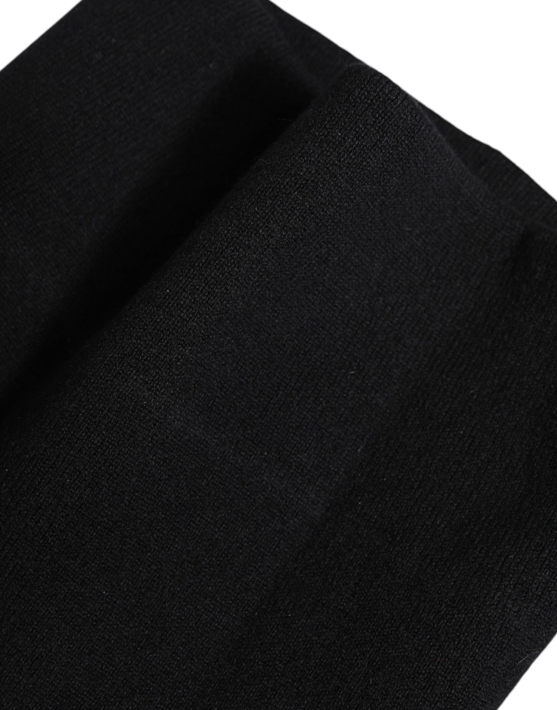 Black Cashmere Knitted Neck Warmer Foulard Scarf-Dolce & Gabbana-LabelTerrace.com