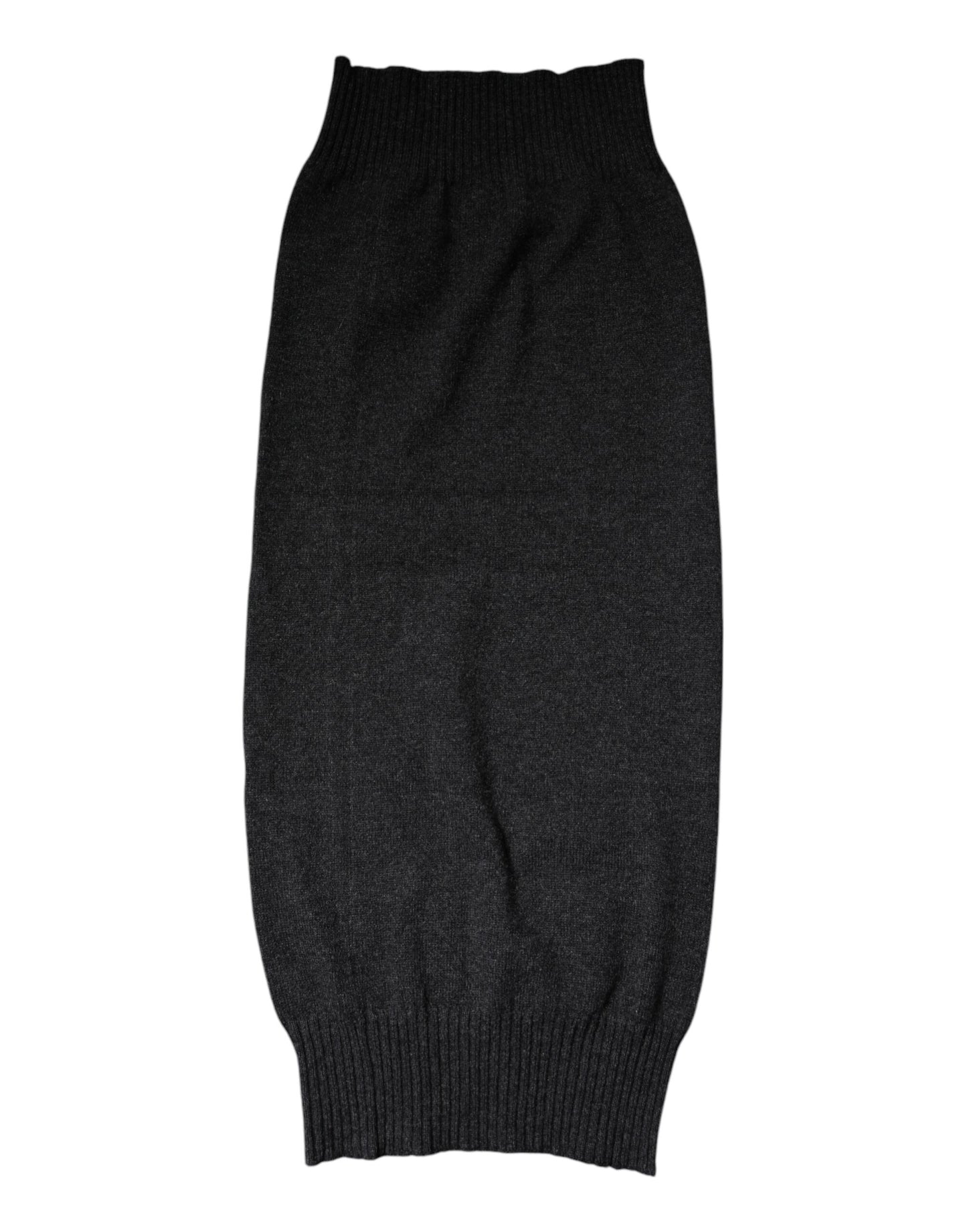 Black Cashmere Knitted Neck Warmer Foulard Scarf-Dolce & Gabbana-LabelTerrace.com