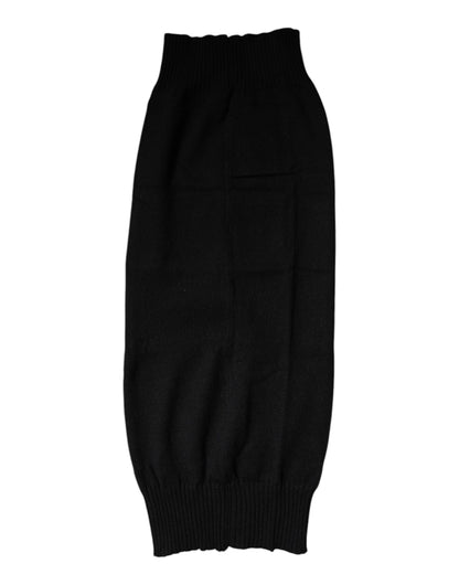 Black Cashmere Knitted Neck Warmer Foulard Scarf-Dolce & Gabbana-LabelTerrace.com