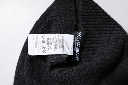 Black Cashmere Knitted Neck Warmer Foulard Scarf-Dolce & Gabbana-LabelTerrace.com