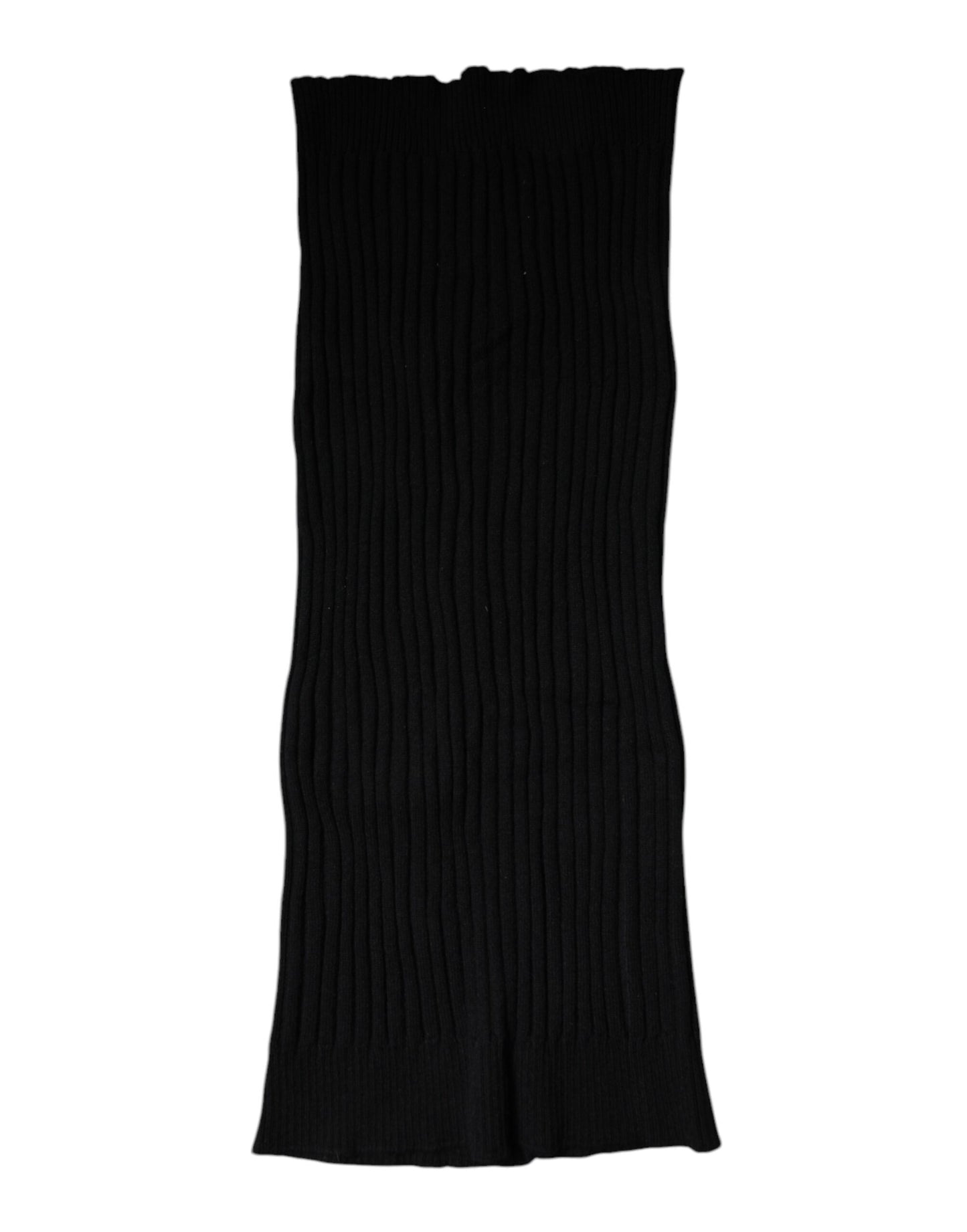 Black Cashmere Knitted Neck Warmer Foulard Scarf-Dolce & Gabbana-LabelTerrace.com