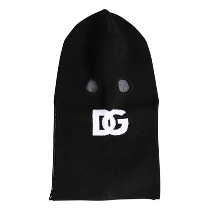 Black Cashmere Knitted Ski Mask Balaclava Hat-Dolce & Gabbana-LabelTerrace.com
