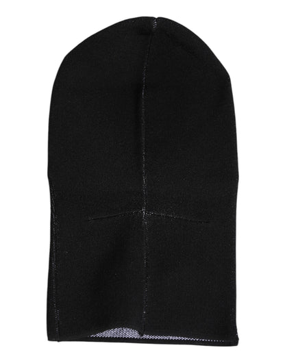 Black Cashmere Knitted Ski Mask Balaclava Hat-Dolce & Gabbana-LabelTerrace.com