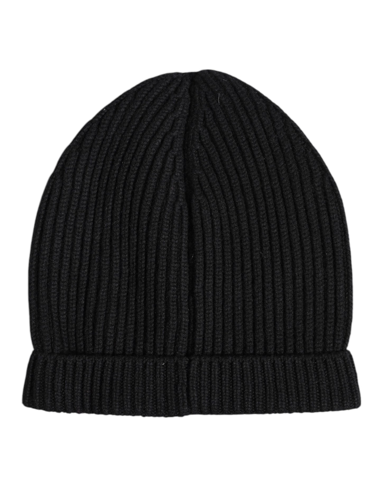 Black Cashmere Knitted Winter Beanie Hat-Dolce & Gabbana-LabelTerrace.com