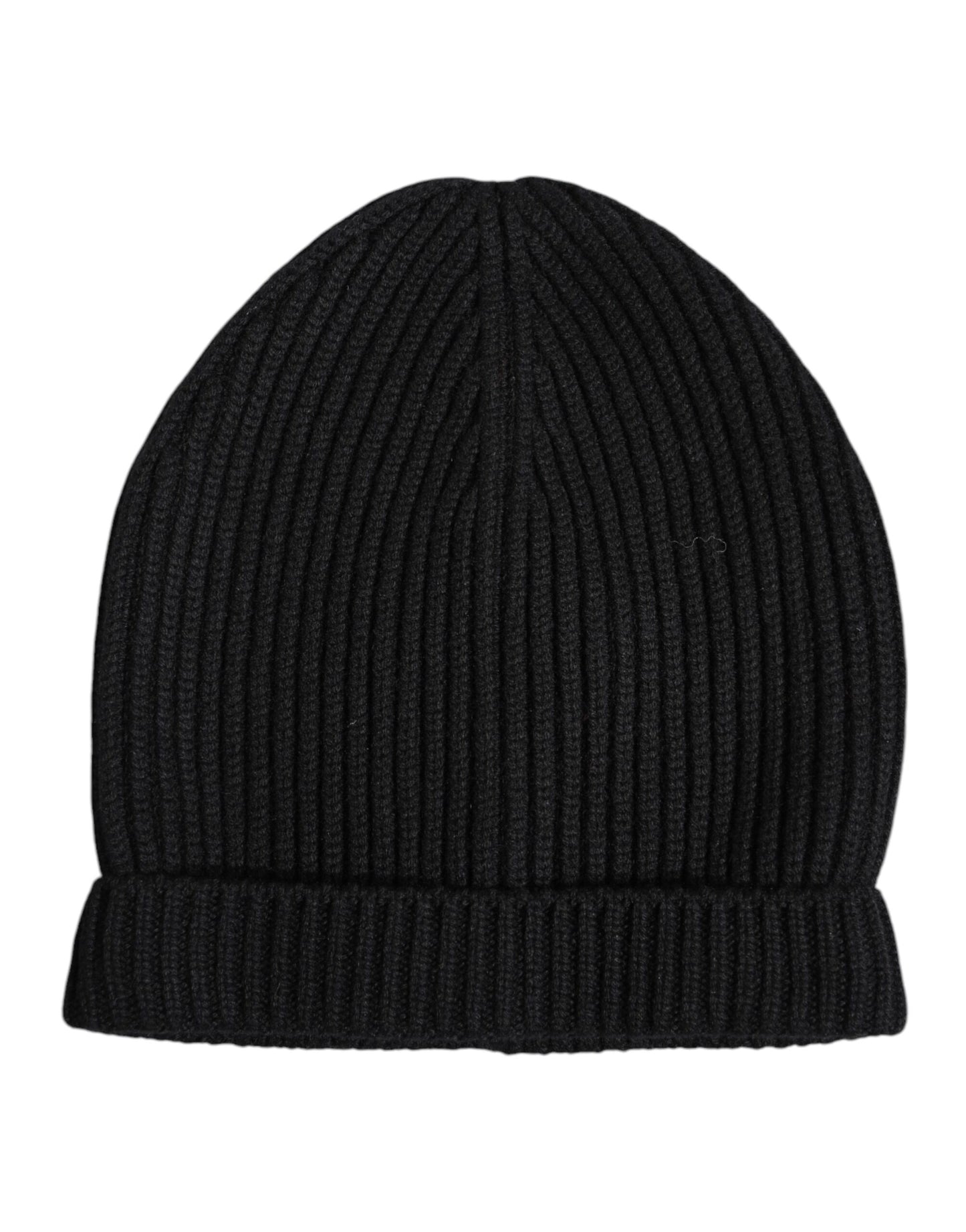 Black Cashmere Knitted Winter Beanie Hat-Dolce & Gabbana-LabelTerrace.com