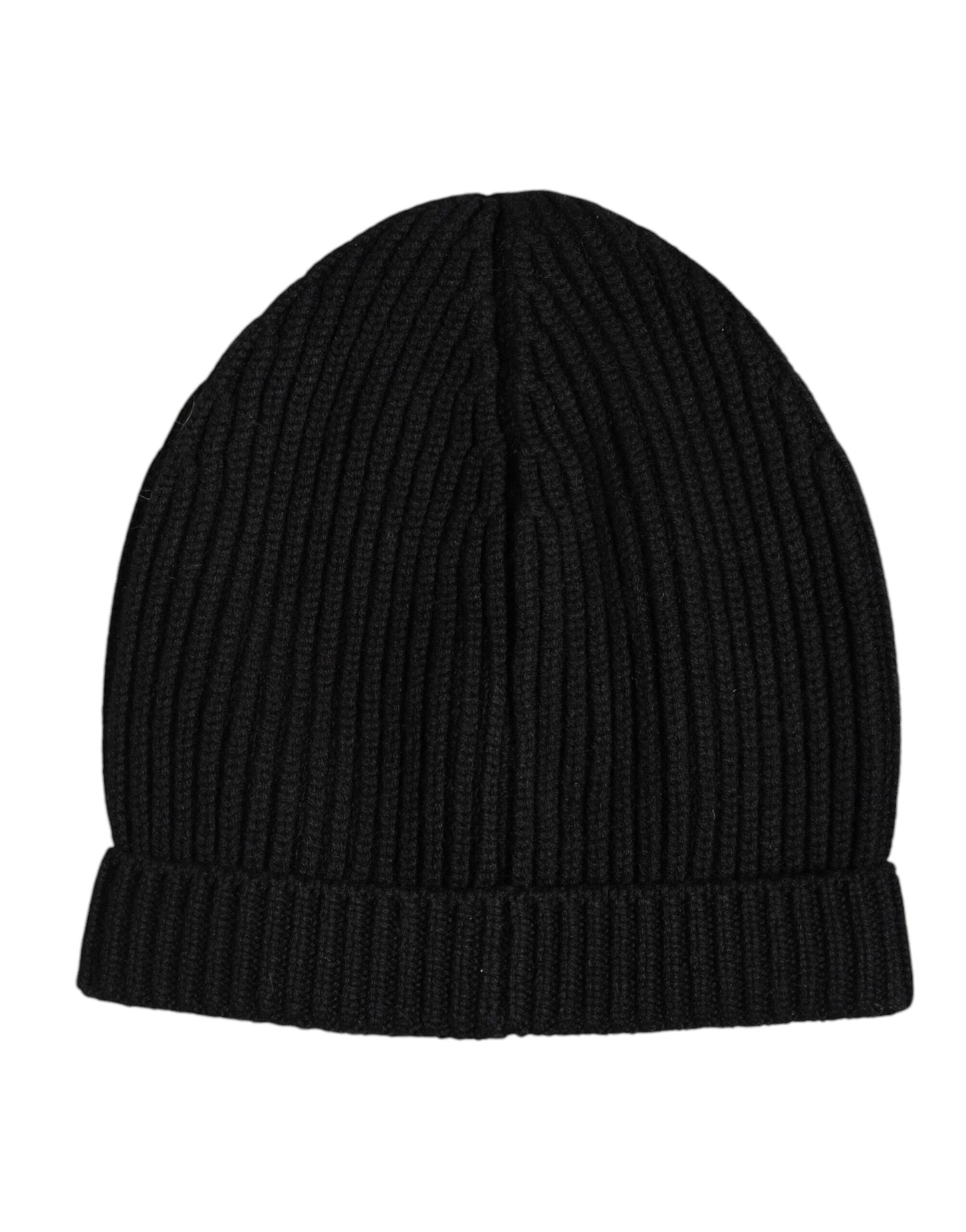 Black Cashmere Knitted Winter Beanie Hat-Dolce & Gabbana-LabelTerrace.com