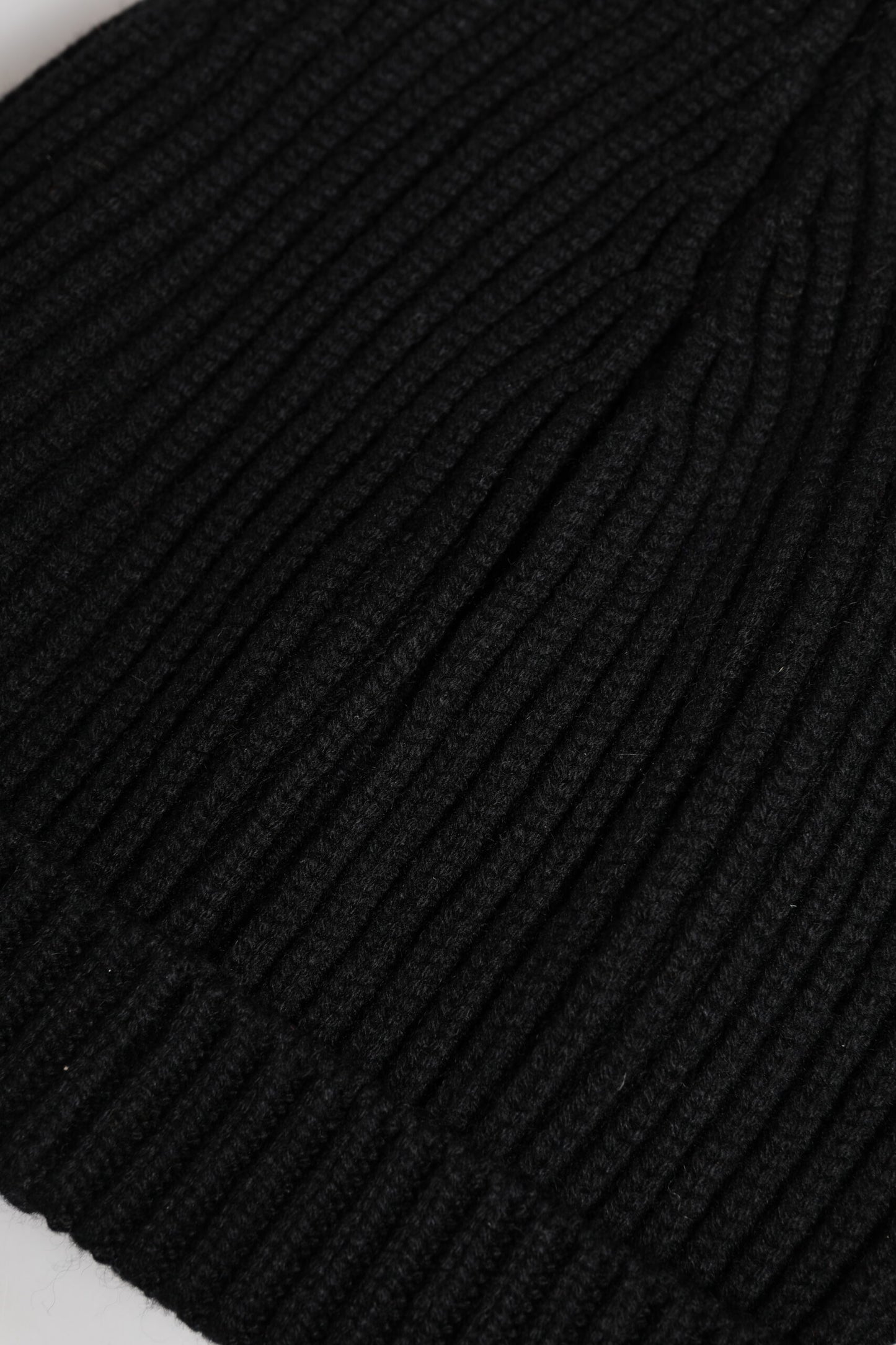 Black Cashmere Knitted Winter Beanie Hat-Dolce & Gabbana-LabelTerrace.com