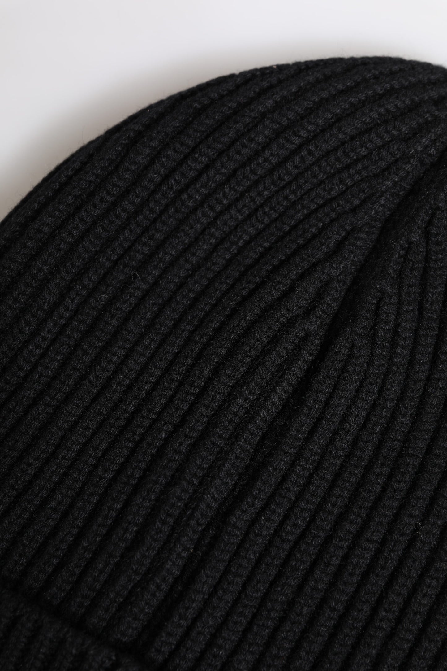 Black Cashmere Knitted Winter Beanie Hat-Dolce & Gabbana-LabelTerrace.com