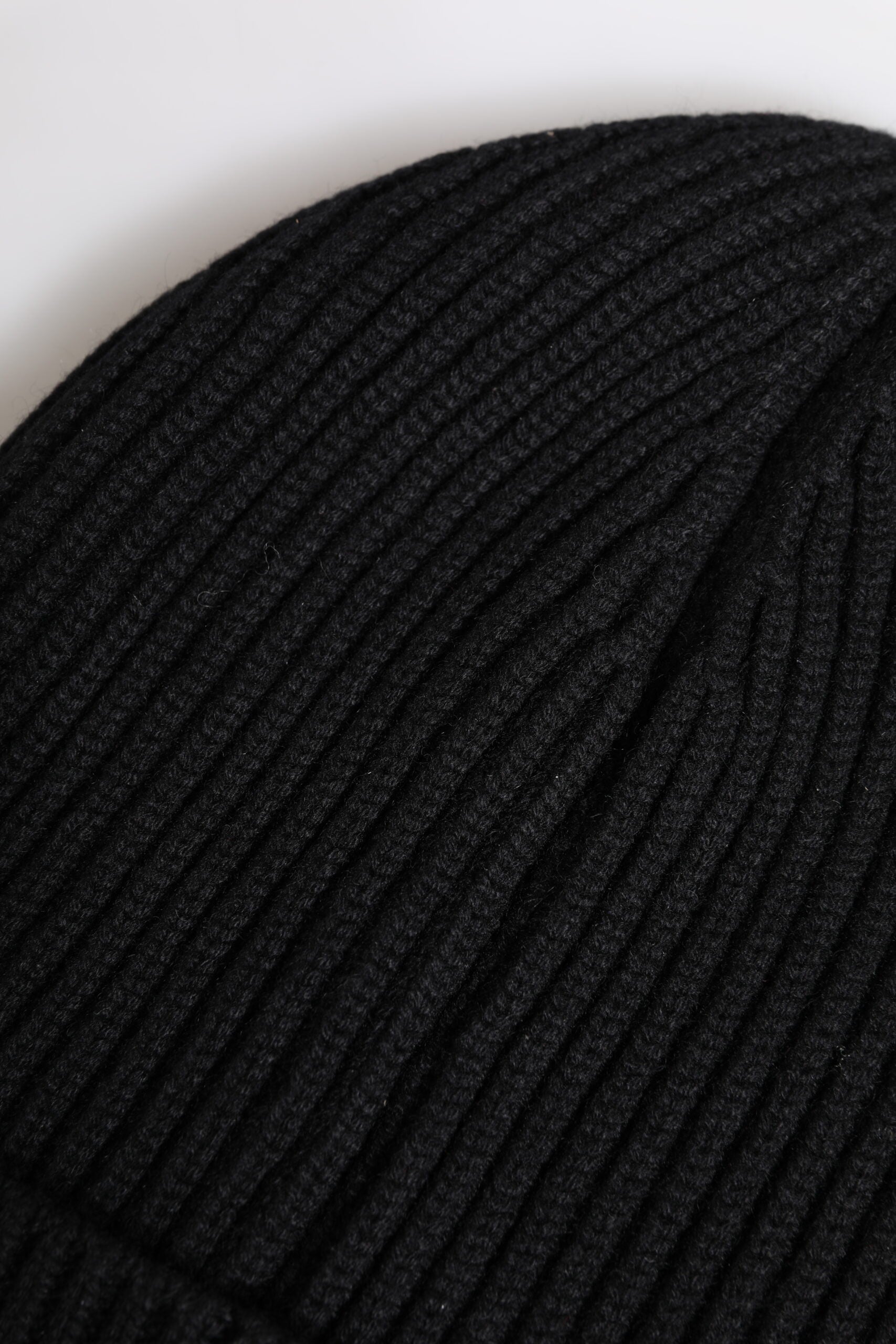 Black Cashmere Knitted Winter Beanie Hat-Dolce & Gabbana-LabelTerrace.com