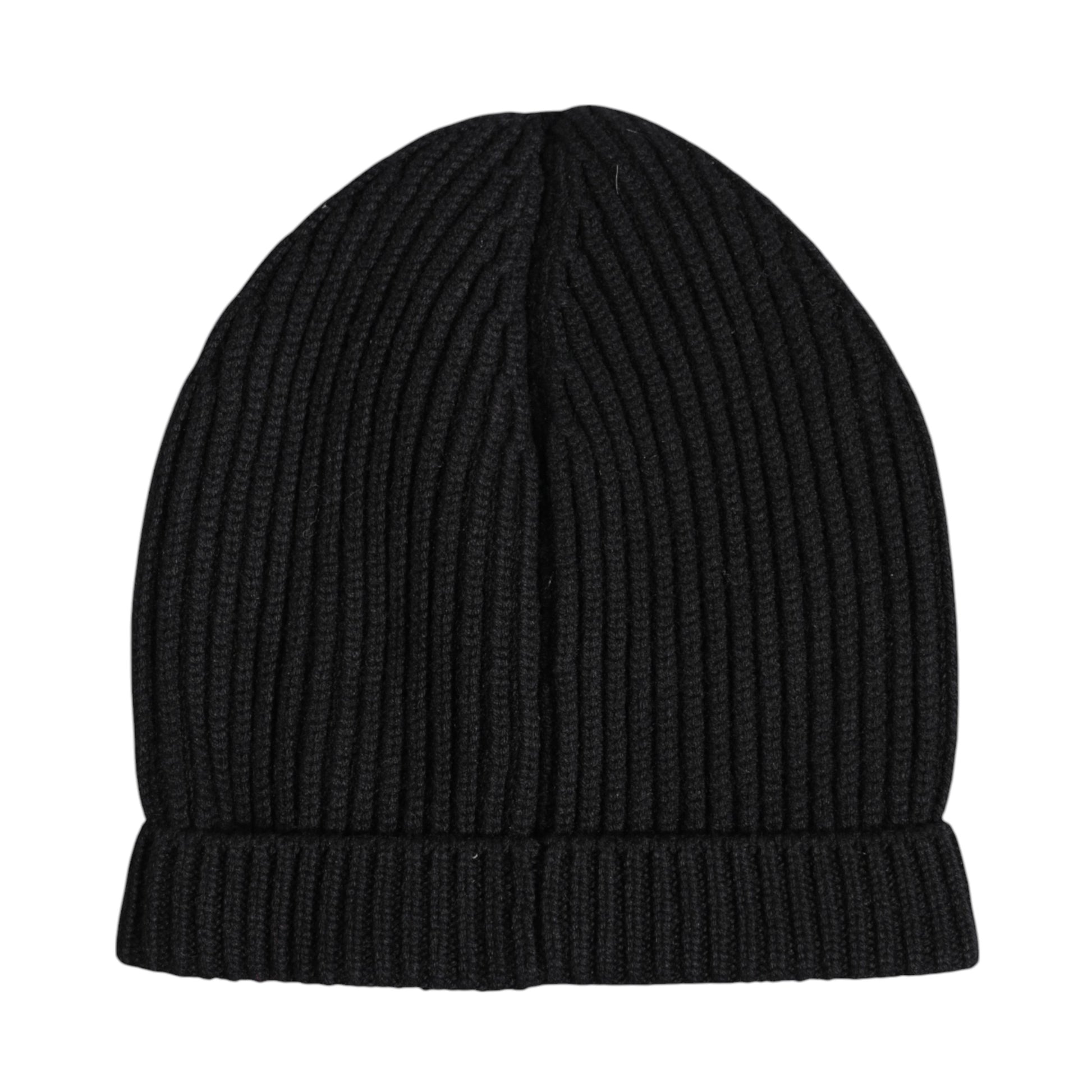 Black Cashmere Knitted Winter Beanie Hat-Dolce & Gabbana-LabelTerrace.com