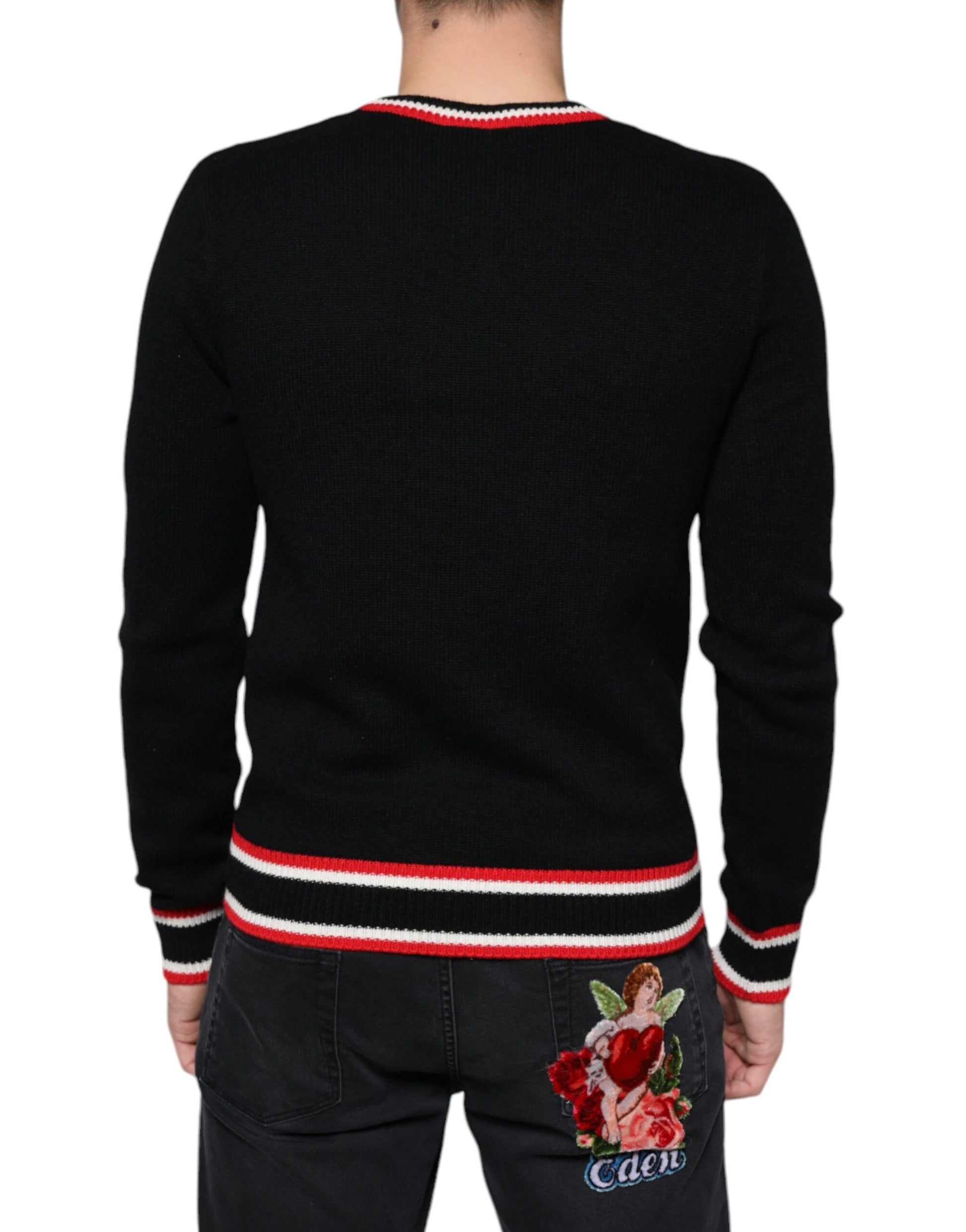 Black Cashmere Pig of the Year Pullover Sweater-Dolce & Gabbana-LabelTerrace.com