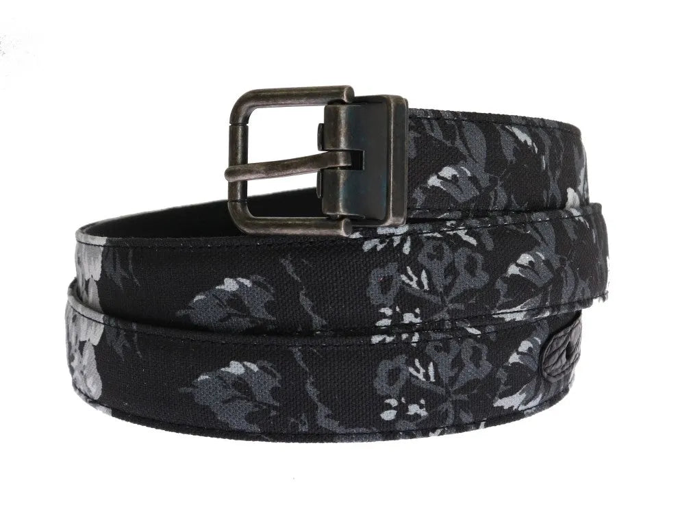 Black Cayman Linen Leather Belt-Dolce & Gabbana-LabelTerrace.com