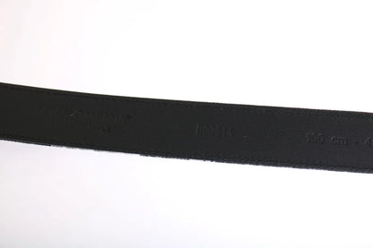 Black Cayman Linen Leather Belt-Dolce & Gabbana-LabelTerrace.com