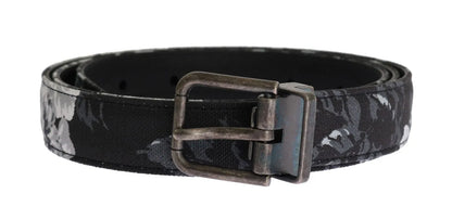 Black Cayman Linen Leather Belt-Dolce & Gabbana-LabelTerrace.com
