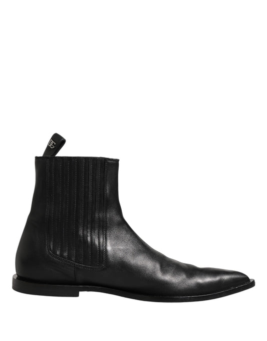 Black Chelsea Men Short Ankle Boots Shoes