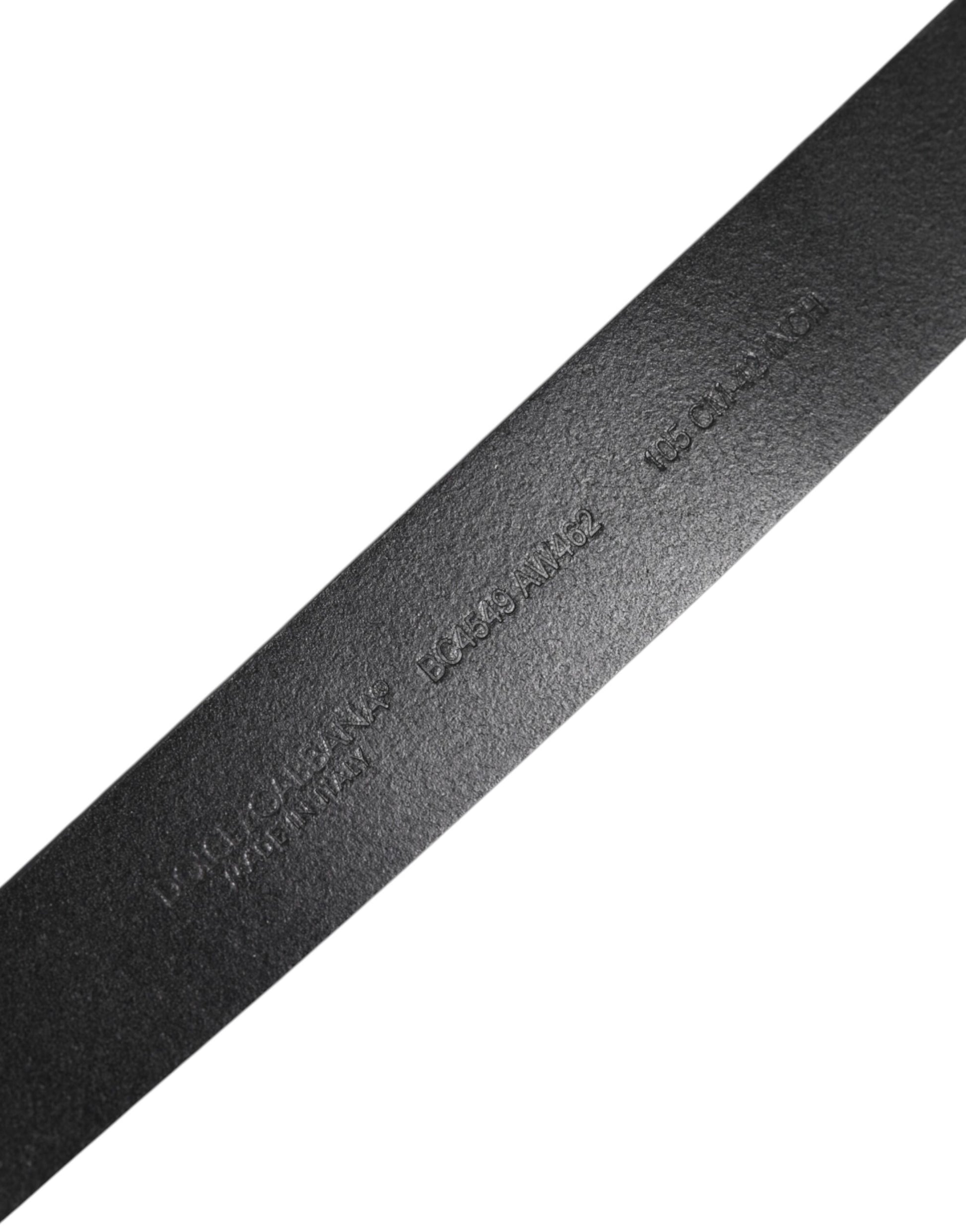 Black Classic Leather Metal Buckle Belt-Dolce & Gabbana-LabelTerrace.com