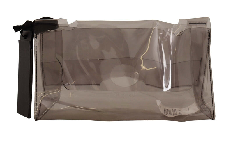 Black Clear Plastic Transparent Pouch Purse Clutch Bag-PINKO-LabelTerrace.com