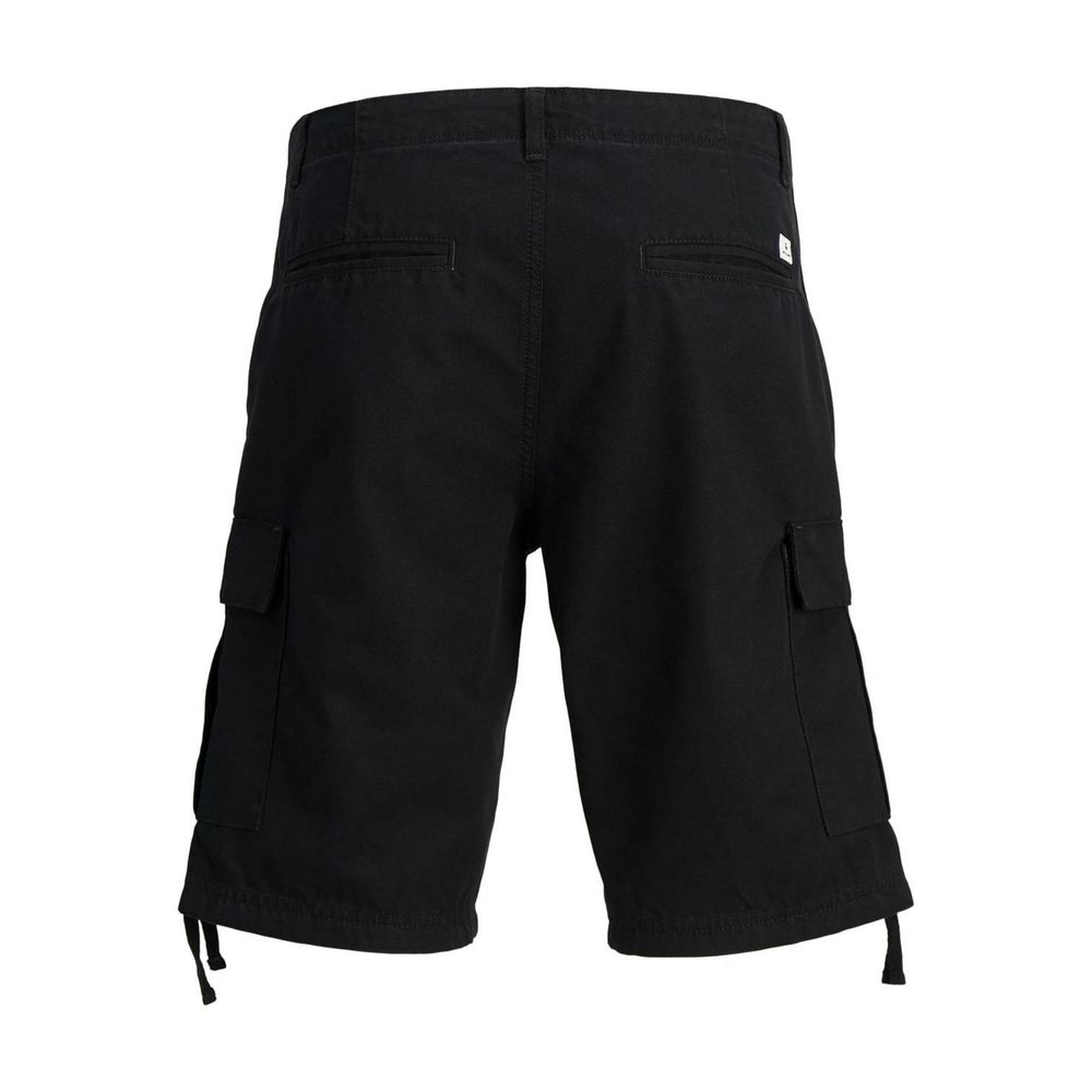Black Cotton Bermuda Shorts
