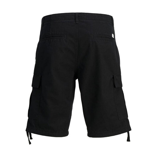 Black Cotton Bermuda Shorts