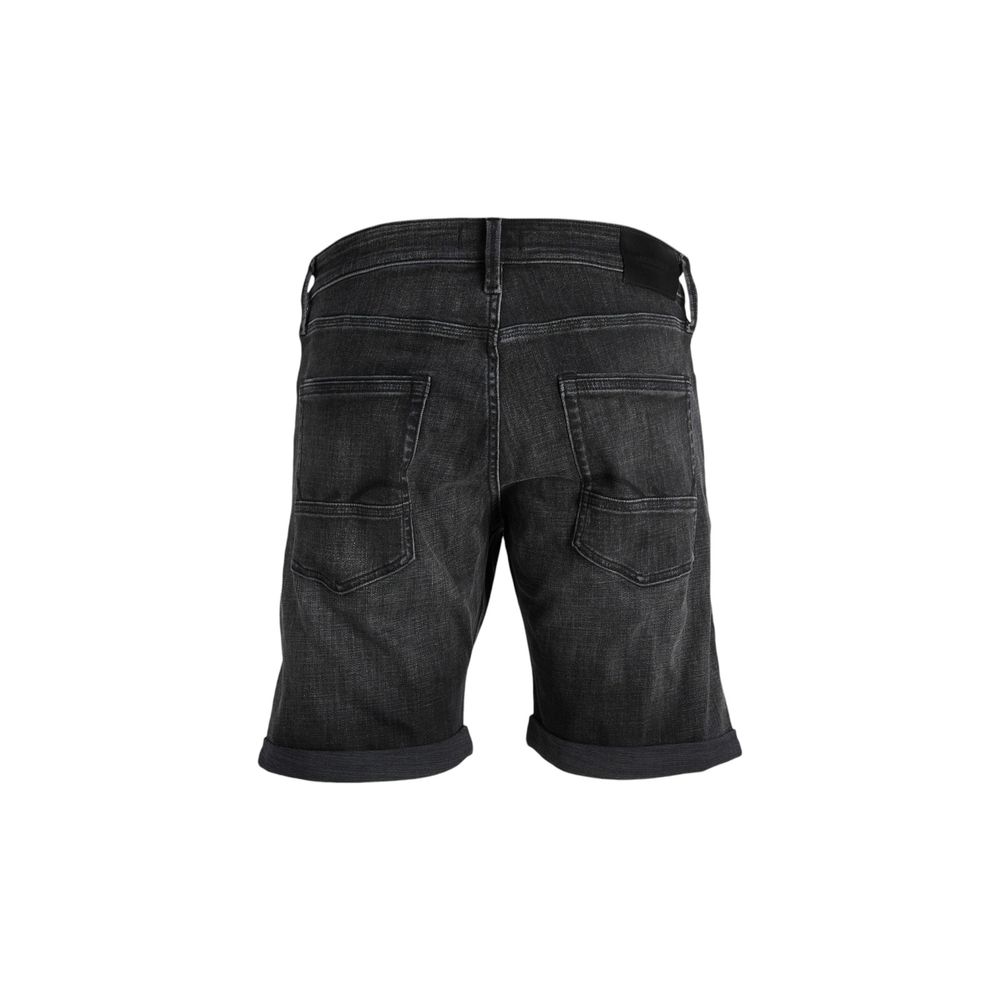 Black Cotton Bermuda Shorts