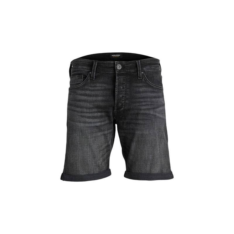Black Cotton Bermuda Shorts