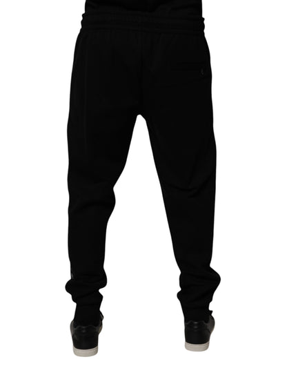 Black Cotton Blend Jogger Sweatpants Pants